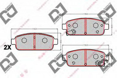 DJ PARTS bp2095 -  Комплект тормозных колодок, дисковый тормоз